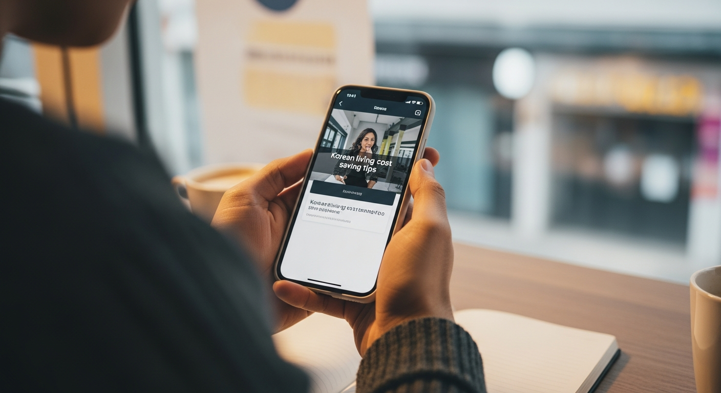 스마트폰으로 생활비 관리하는 유학생